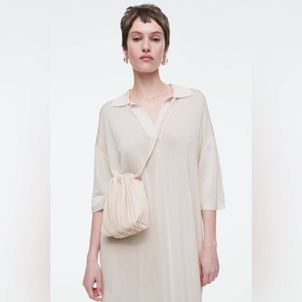 COS Scallop leather mini cross body bag